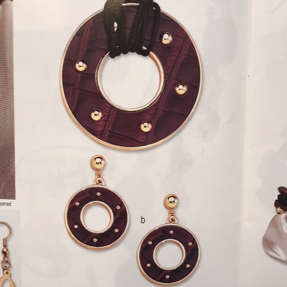 PARK LANE GENUINE LEATHER NECKLACE & EARRING SET - Picture 7 of 8